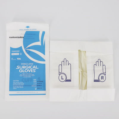 White Sterile Surgical ISO9001 Disposable Latex Gloves